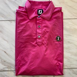 FootJoy Performance Golf Polo Bright Red Striped Stonewall XL